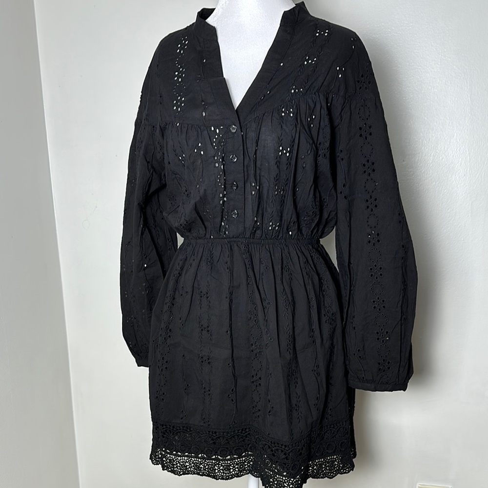 Elegant Black Embroidered Dress